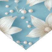 Nappe Motif Élégant de Fleur Blanche avec Perles (Angle)