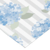 Nappe Motif élégant d'hortensia bleu avec rayure grise (Angle)
