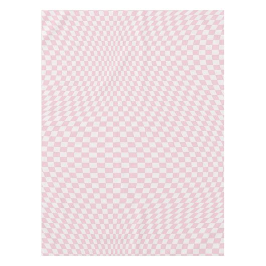 Nappe Motif en damier rose pastel À damiers Wavy (Devant)