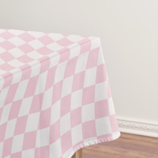 Nappe Motif en damier rose pastel À damiers Wavy (In Situ)