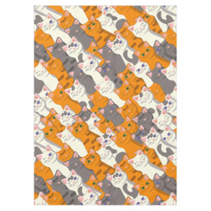 Nappe Motif en diagonale du chat noir blanc gingembre