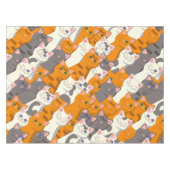 Nappe Motif en diagonale du chat noir blanc gingembre (Devant (Horizontal))