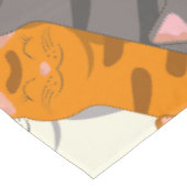 Nappe Motif en diagonale du chat noir blanc gingembre (Angle)