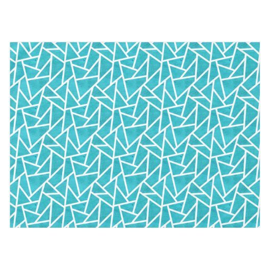 Nappe Motif en mosaïque bleu-vert et blanc (Devant (Horizontal))