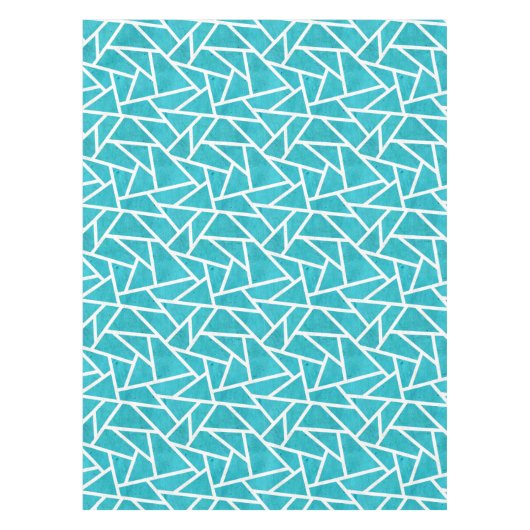 Nappe Motif en mosaïque bleu-vert et blanc (Devant)