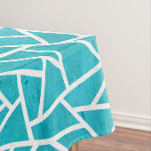 Nappe Motif en mosaïque bleu-vert et blanc (In Situ)