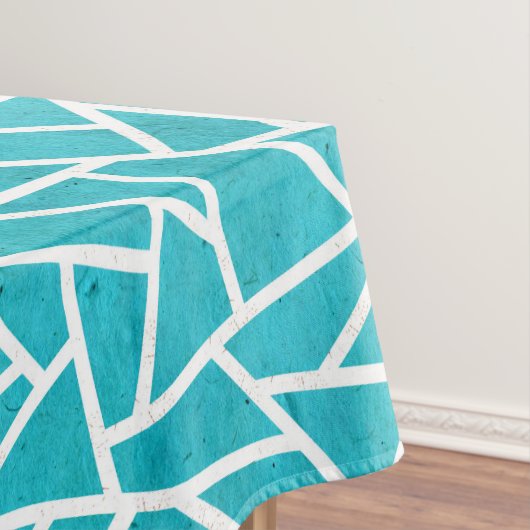 Nappe Motif en mosaïque bleu-vert et blanc (In Situ)