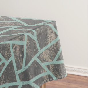 Nappe Motif en mosaïque vert pâle et gris