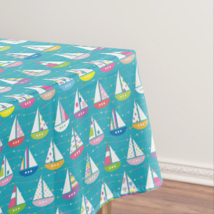 Nappe Motif en pastel de voilier