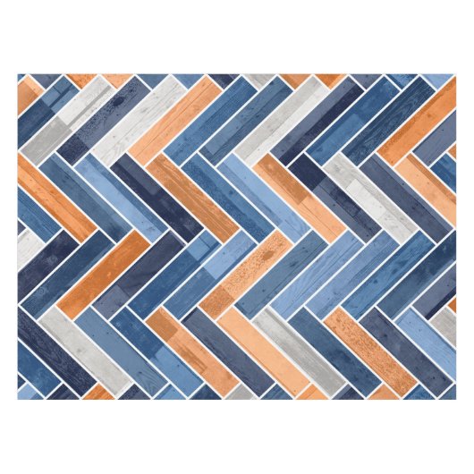 Nappe Motif en squelette dans Navy Blue and Orange (Devant (Horizontal))