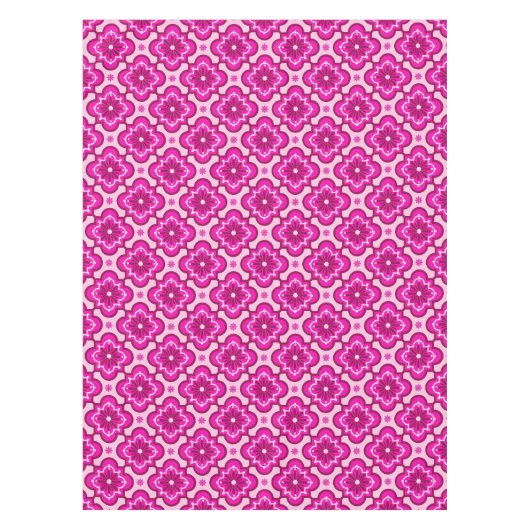 Nappe Motif en tuiles marocaines - Fuchsia Pink (Devant)