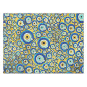 Nappe Motif en verre bleu grec d'amulette d'oeil mauvais (Devant (Horizontal))