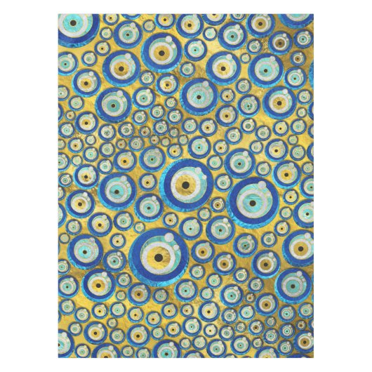 Nappe Motif en verre bleu grec d'amulette d'oeil mauvais (Devant)