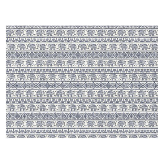 Nappe Motif ethnique bleu d'éléphant (Devant (Horizontal))