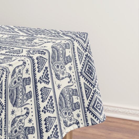Nappe Motif ethnique bleu d'éléphant (In Situ)