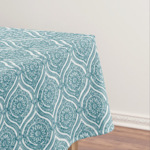 Nappe Motif ethnique chic d'Ogee dans Teal sur le blanc