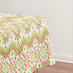 Nappe Motif ethnique Ikat en blanc pour Customiser