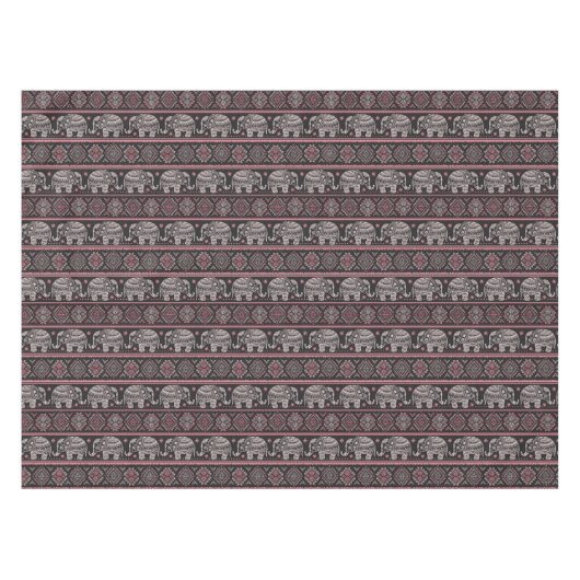 Nappe Motif ethnique noir d'éléphant (Devant (Horizontal))