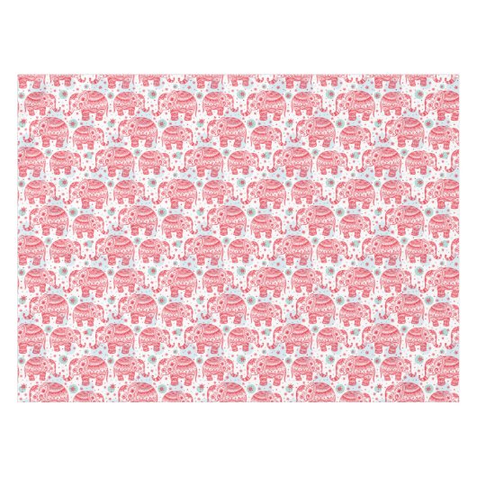 Nappe Motif ethnique rouge d'éléphant (Devant (Horizontal))