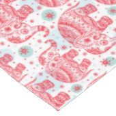 Nappe Motif ethnique rouge d'éléphant (Angle)