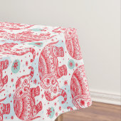 Nappe Motif ethnique rouge d'éléphant (In Situ)