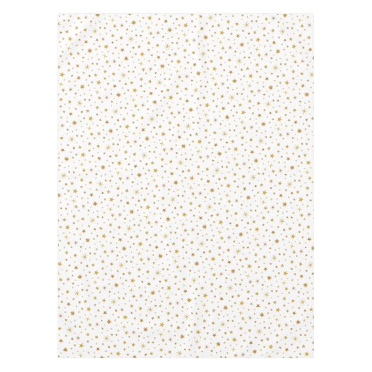 Nappe Motif étoilé moderne Mariage or blanc moderne (Devant)