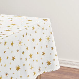 Nappe Motif étoilé moderne Mariage or blanc moderne
