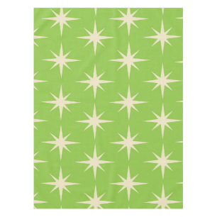 Nappe Motif étoiles atomiques rétro sur fond vert citron