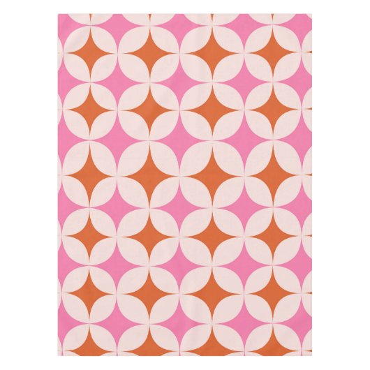 Nappe Motif étoiles éclatées rétro milieu du siècle Oran (Devant)