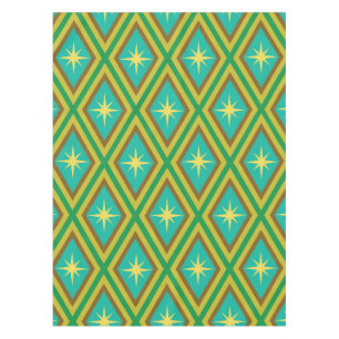 Nappe Motif étoiles jaunes du milieu du siècle sur diama