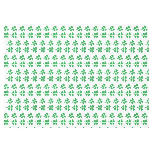 Nappe Motif feuille de trèfle vert sur blanc (Devant (Horizontal))