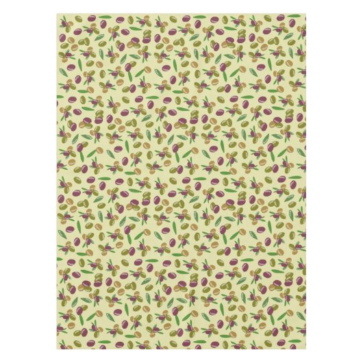 Nappe Motif Feuille d'olive et d'olive rustique (Devant)