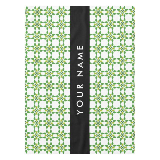 Nappe Motif feuille, Feuilles verts, votre nom (Devant)