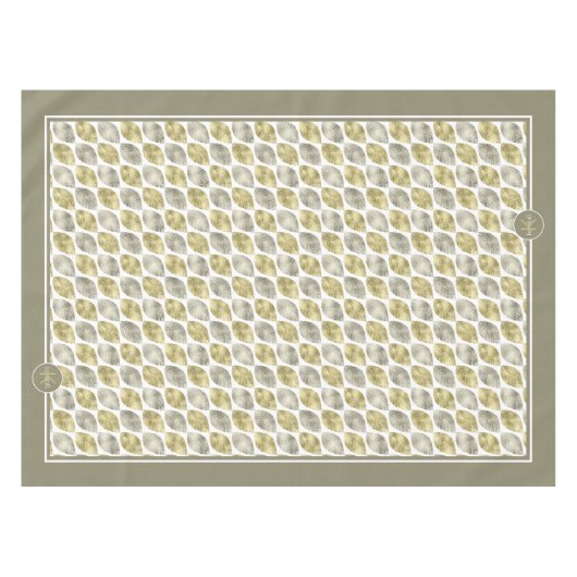Nappe Motif feuille stylisé Monogramme petit or ID707 (Devant (Horizontal))