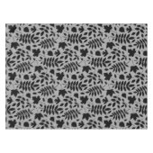Nappe Motif Feuille tombé noir sur gris (Devant (Horizontal))