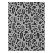 Nappe Motif Feuille tombé noir sur gris (Devant)
