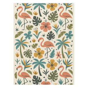 Nappe Motif Flamant Tropical et Palmier