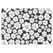 Nappe Motif Fleur rétro en blanc sur noir (Devant (Horizontal))