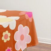 Nappe Motif Fleur Rétro En Orange Peach Rose Floral (In Situ)