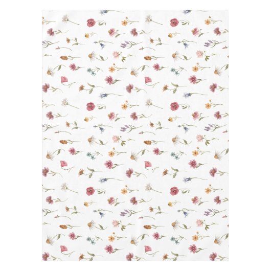 Nappe Motif Fleur sauvage de ressort d'aquarelle (Devant)