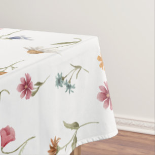 Nappe Motif Fleur sauvage de ressort d'aquarelle