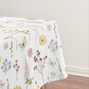 Nappe Motif Fleur sauvage de ressort d'aquarelle