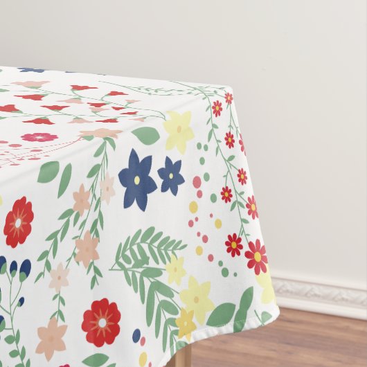 Nappe Motif Fleur sauvage simple blanc (In Situ)