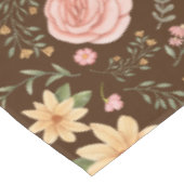 Nappe Motif Fleur sauvage Vintage Brown élégant (Angle)
