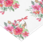 Nappe Motif fleurs roses et libellules (Angle)