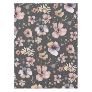 Nappe Motif Fleurs Sauvages Aquarelle Bohème Triste