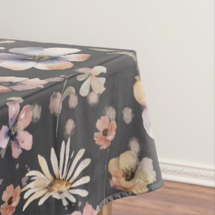 Nappe Motif Fleurs Sauvages Aquarelle Bohème Triste