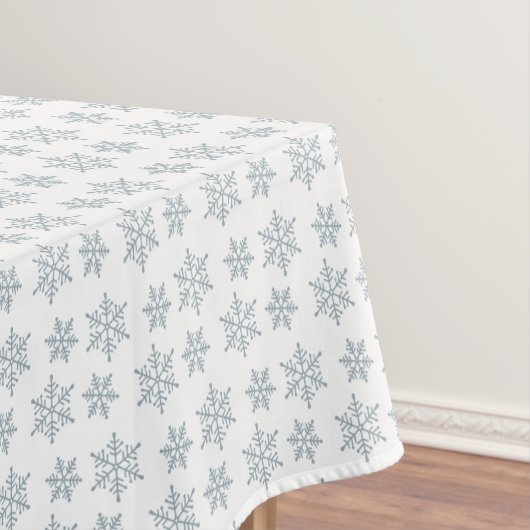 Nappe Motif flocon de neige bleu clair sur fond blanc (In Situ)