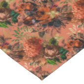 Nappe Motif Floral Abeilles d'or Orange Brown (Angle)