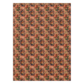 Nappe Motif Floral Abeilles d'or Orange Brown (Devant)
